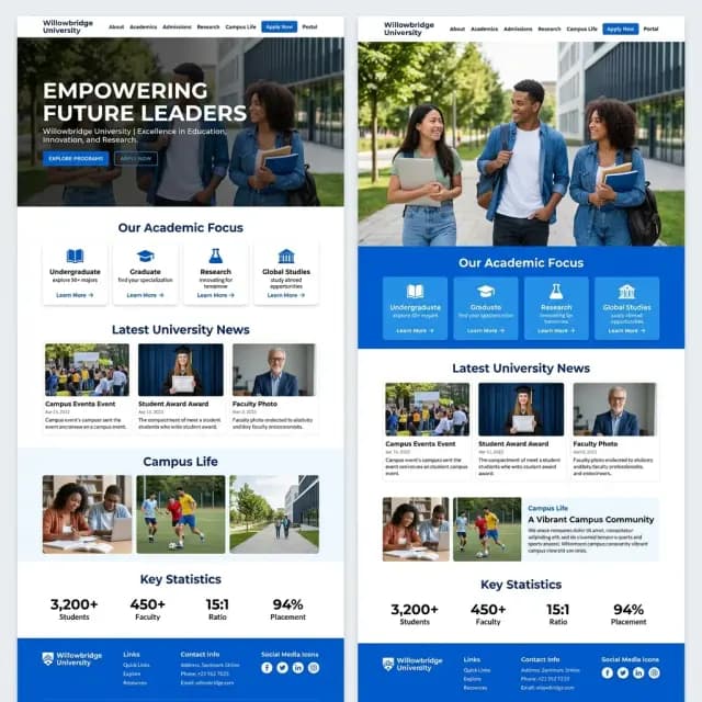 EduCampus Academy Portal layout dashboard representation preview